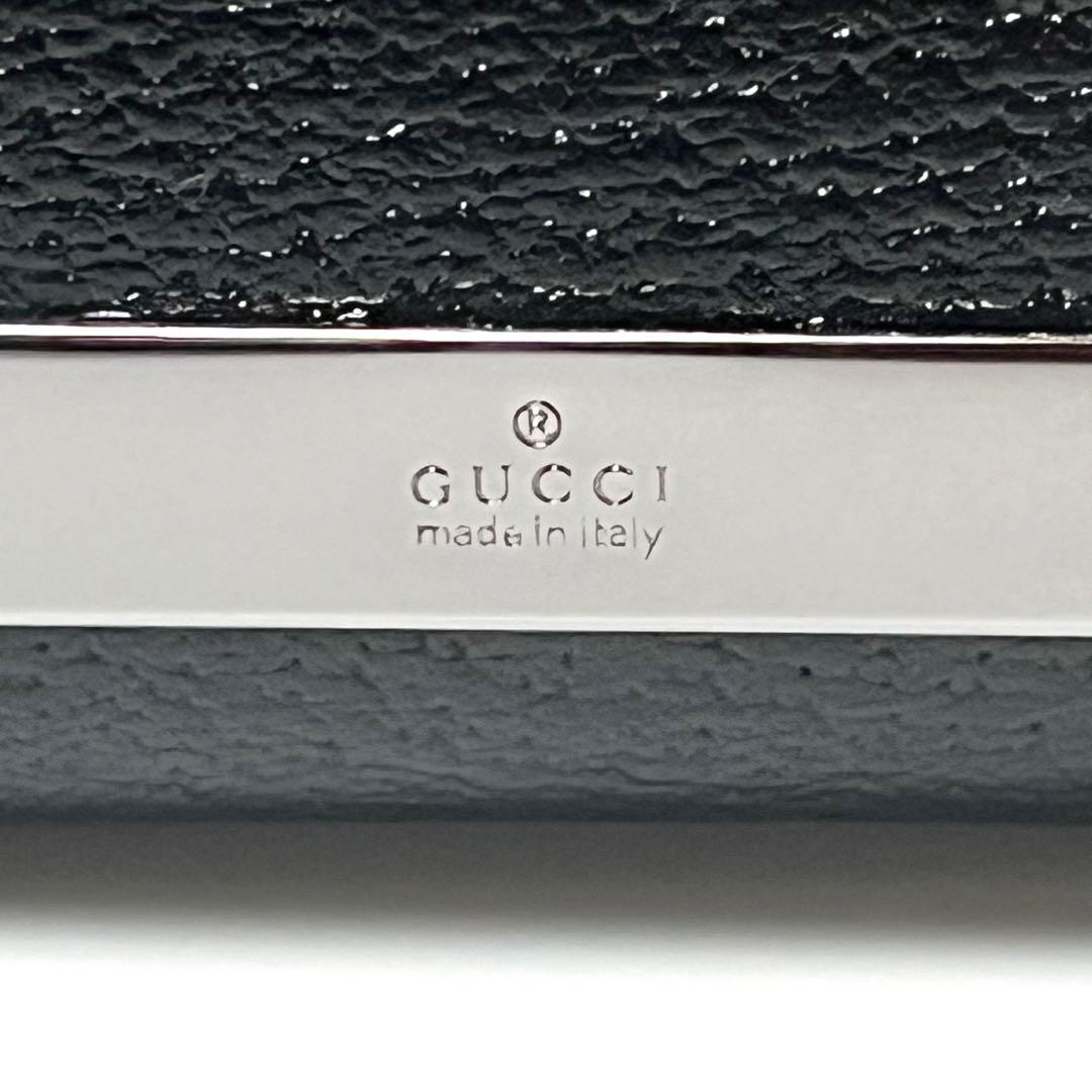 GUCCI キーケース レザー ブラック シルバープレート 6連フック 美品