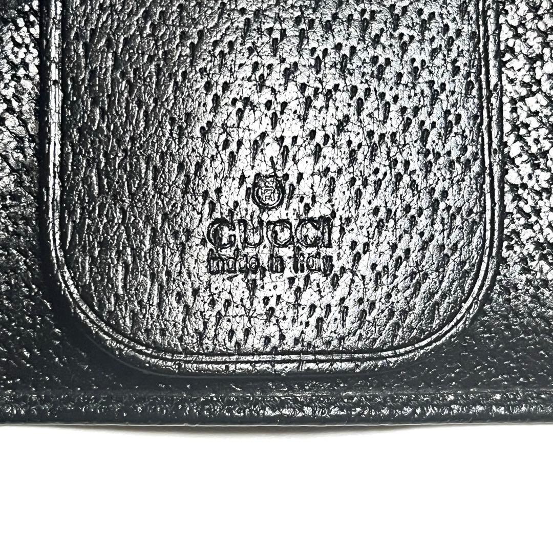 GUCCI キーケース レザー ブラック シルバープレート 6連フック 美品