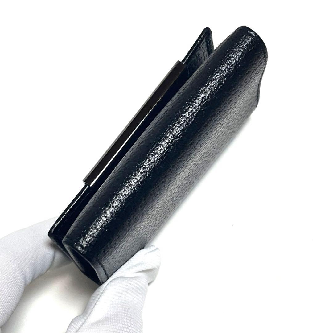 GUCCI キーケース レザー ブラック シルバープレート 6連フック 美品