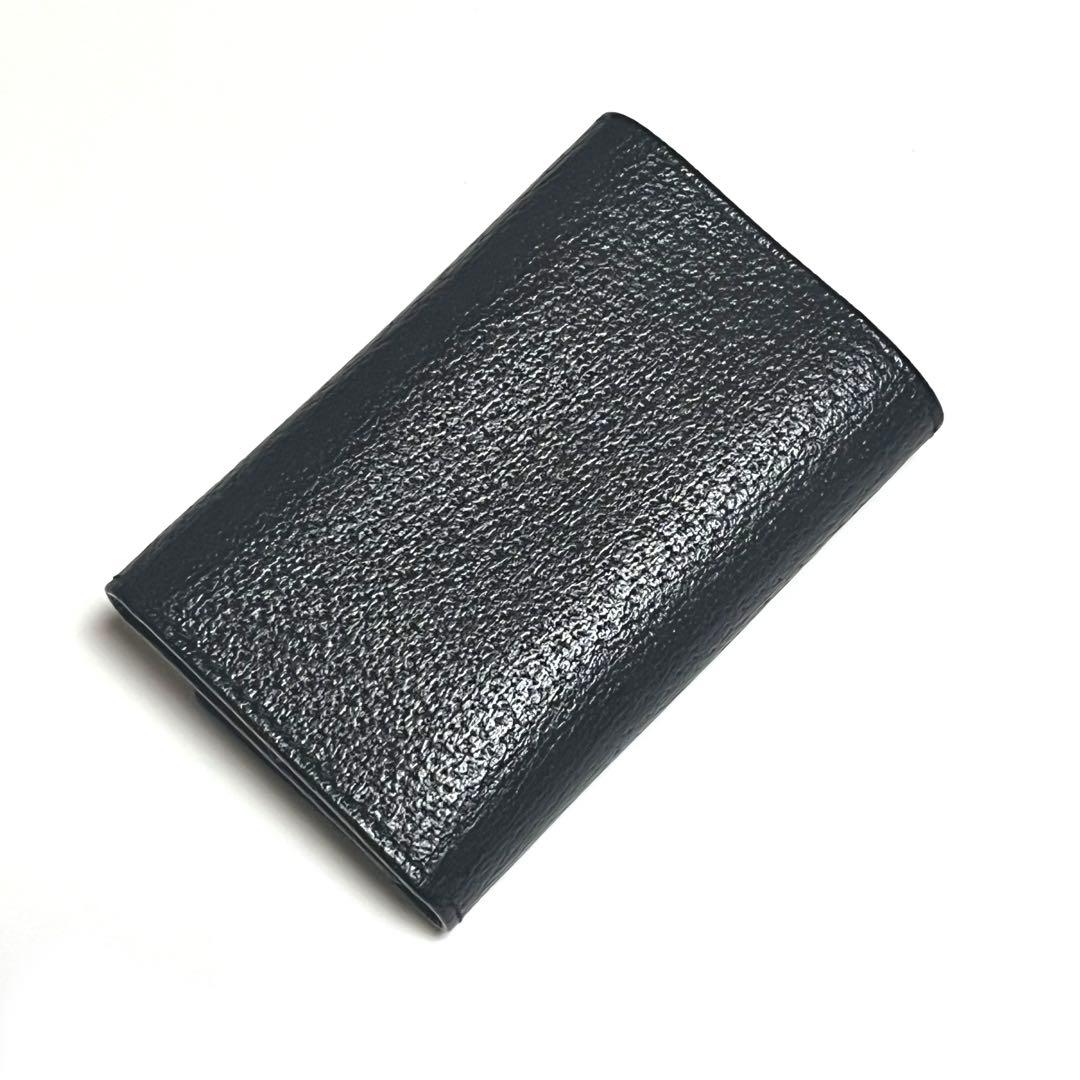 GUCCI キーケース レザー ブラック シルバープレート 6連フック 美品