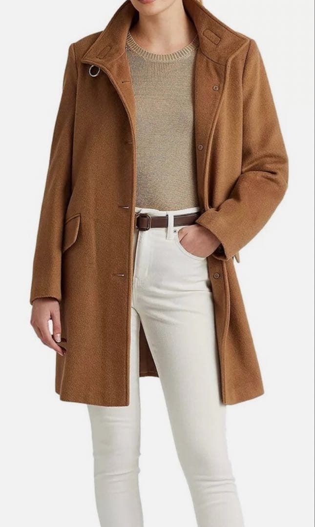 正規店購入　ローレンラルフローレン　バックルトリム ウールブレンドコート