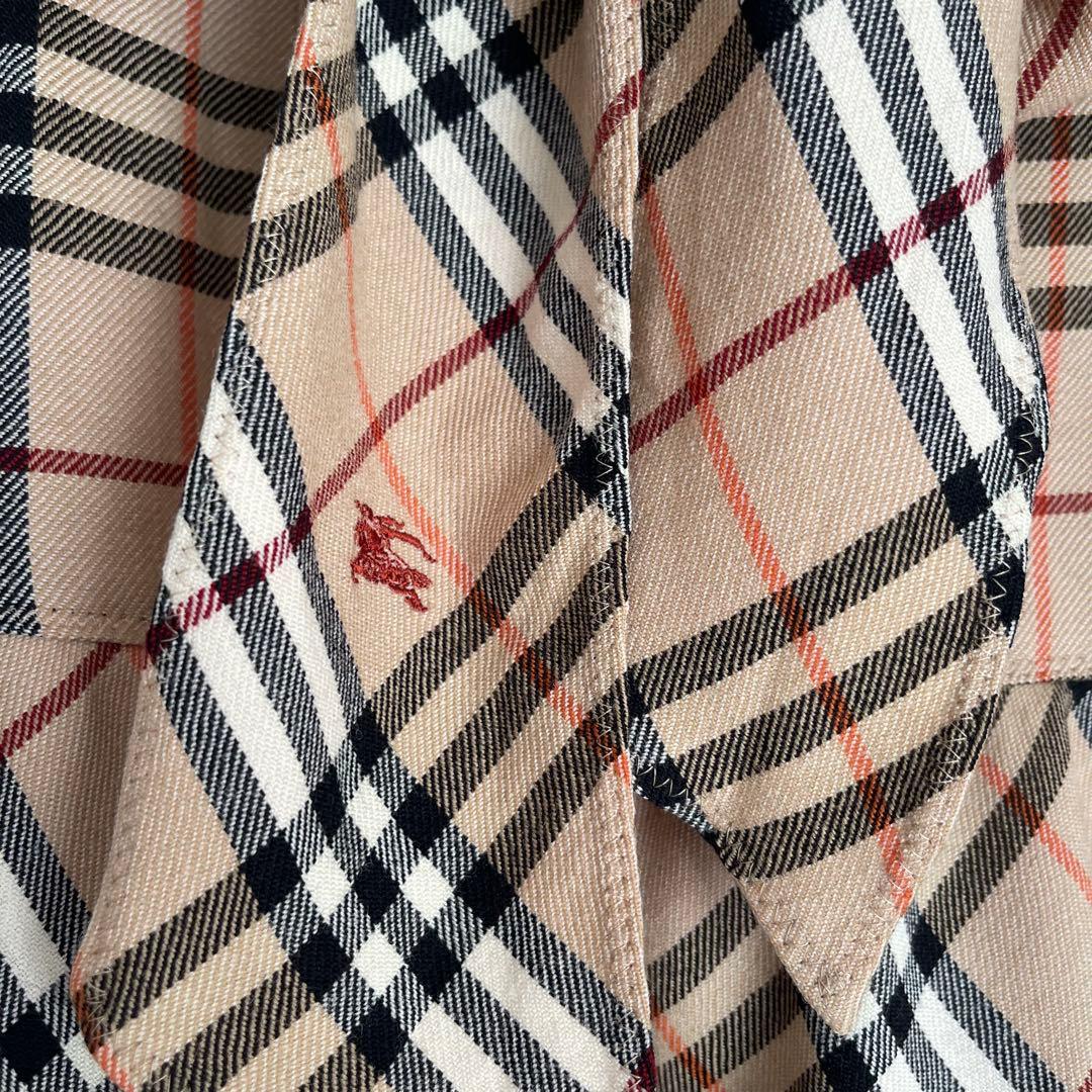 【美品】バーバリーブルーレーベル　フリルミニスカート　リボン　ノバチェック