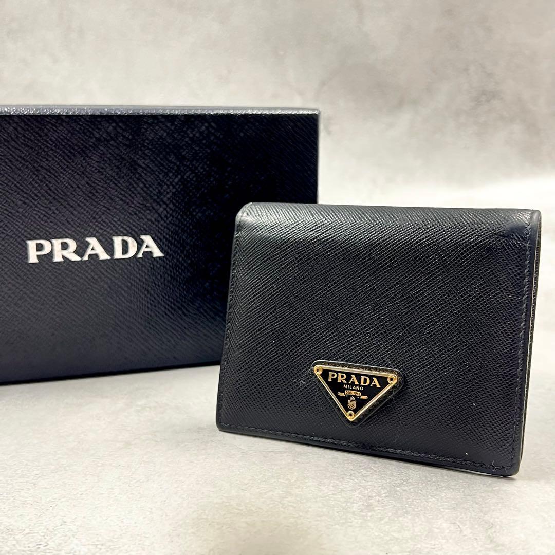 専用　PRADA サフィアーノ ブラック レザー 折り財布 8149