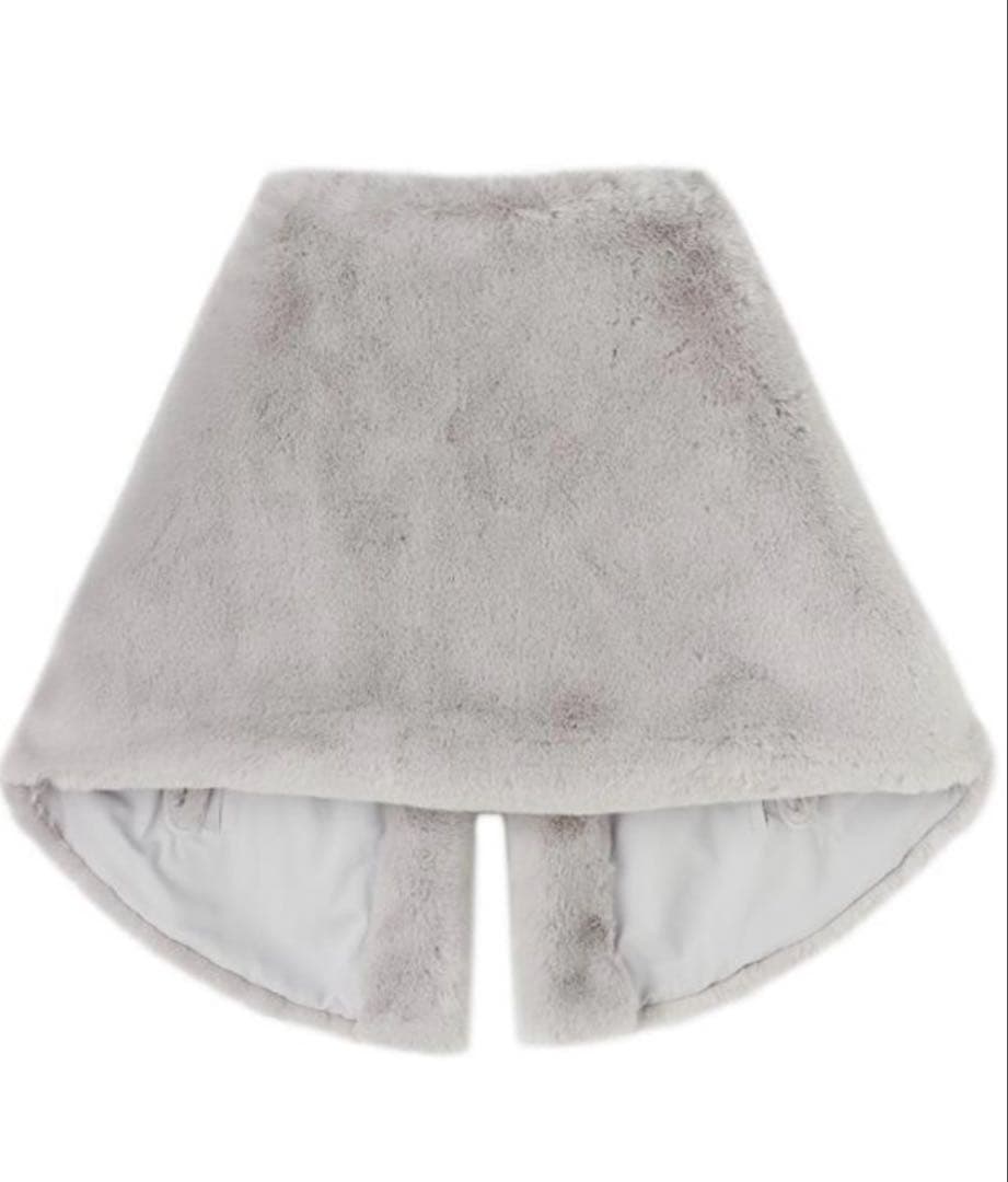 【タグ付未使用】JENNEリッチボリュームファーケープ　ライトグレー