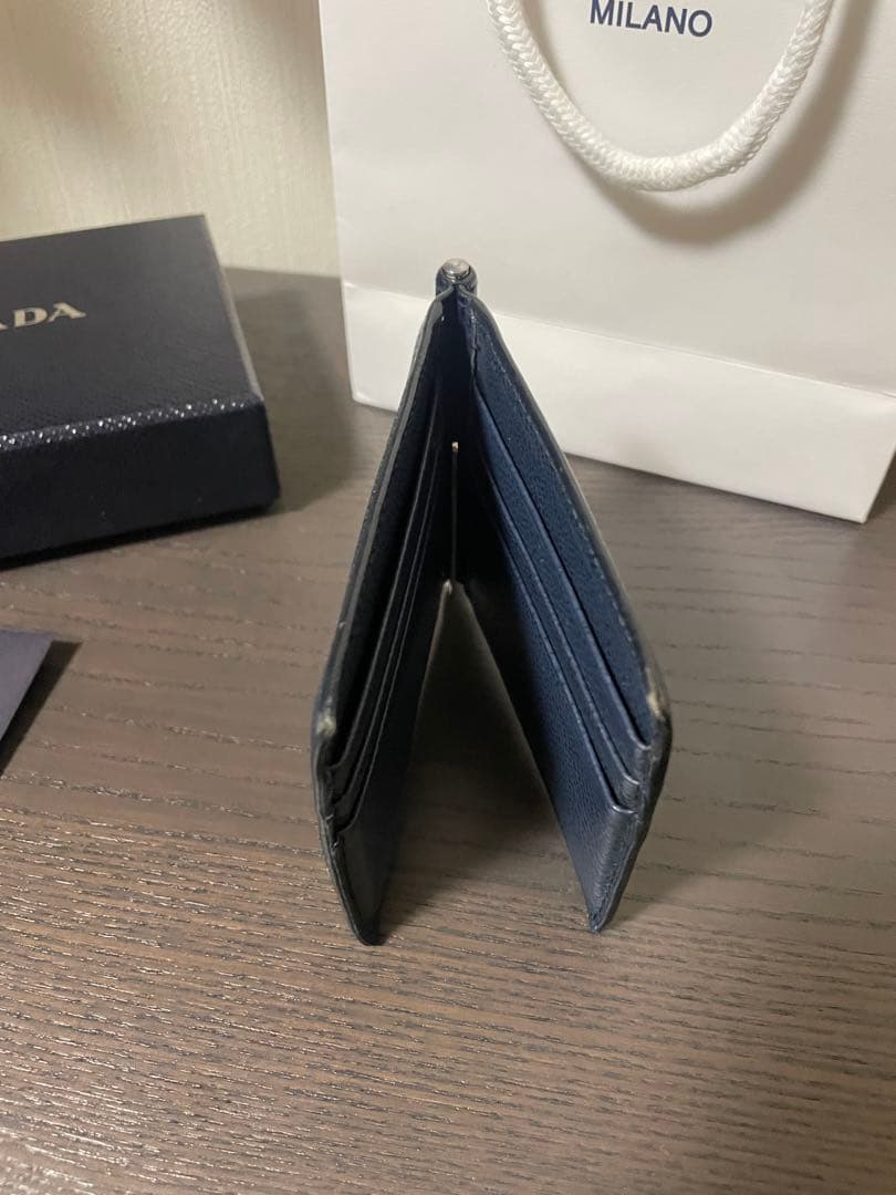 プラダ　PRADA ネイビー マネークリップ