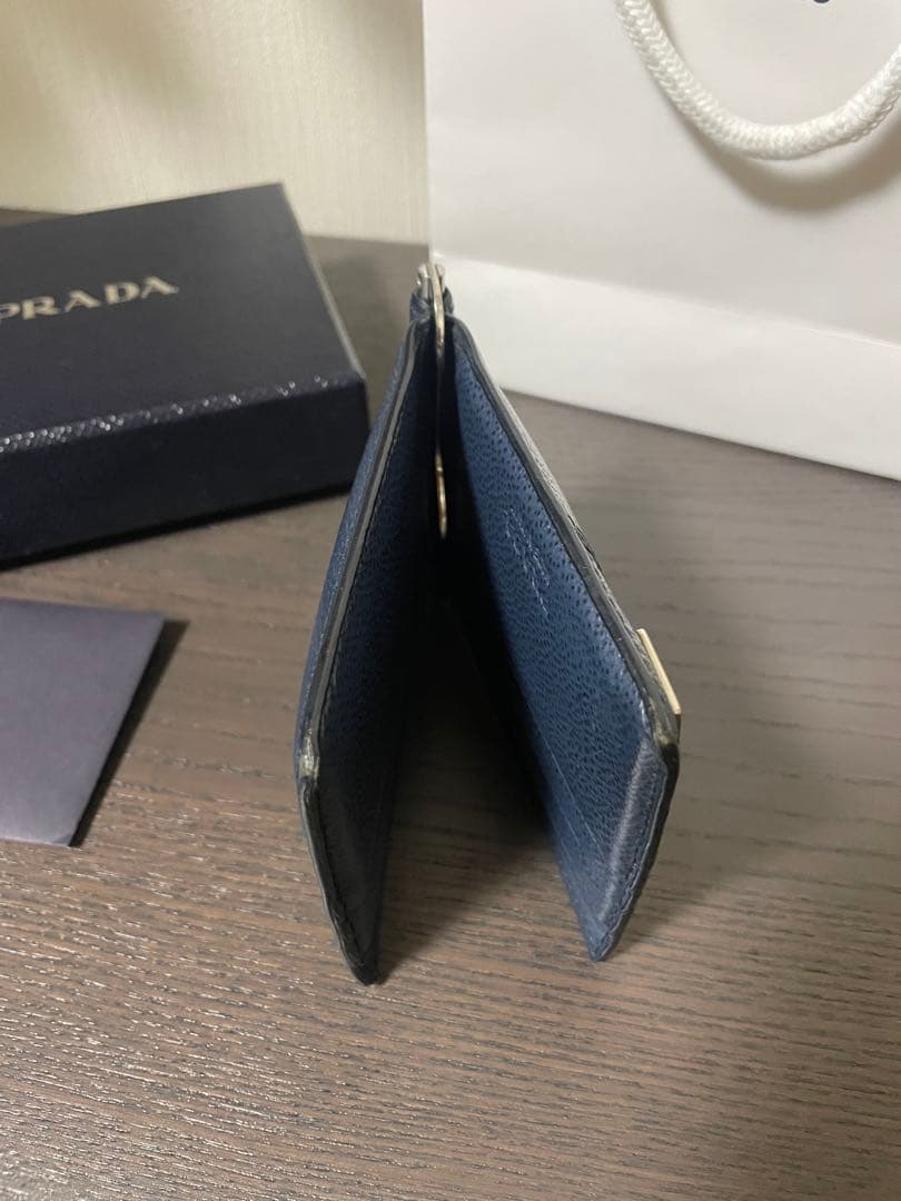 プラダ　PRADA ネイビー マネークリップ