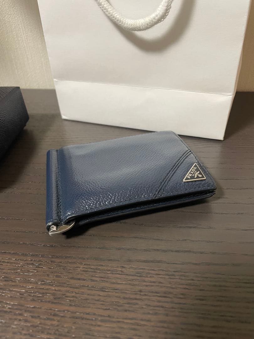 プラダ　PRADA ネイビー マネークリップ