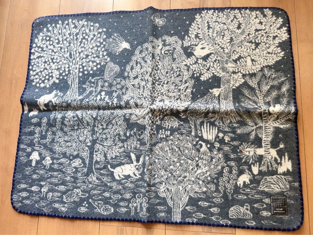 ミナペルホネン imagine ミニブランケット 青 白