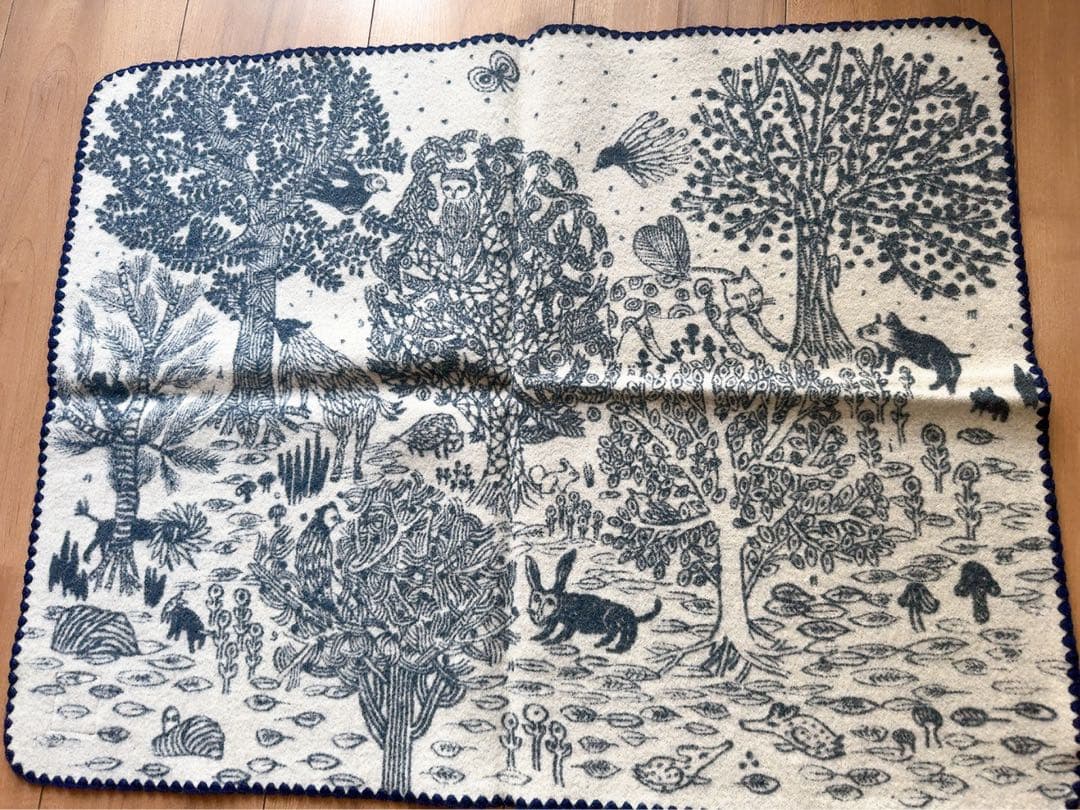 ミナペルホネン imagine ミニブランケット 青 白