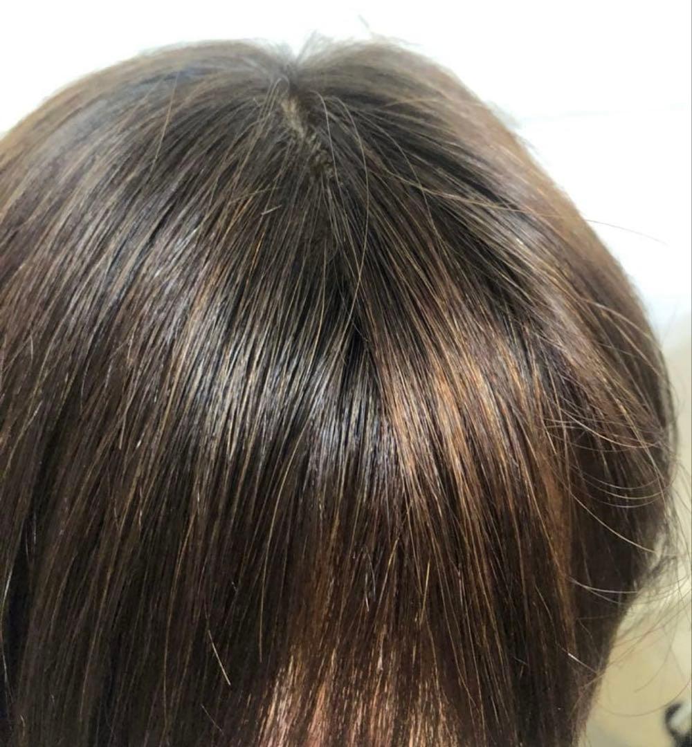 人毛100%ウィッグ ブラウン ボブスタイル　前髪あり