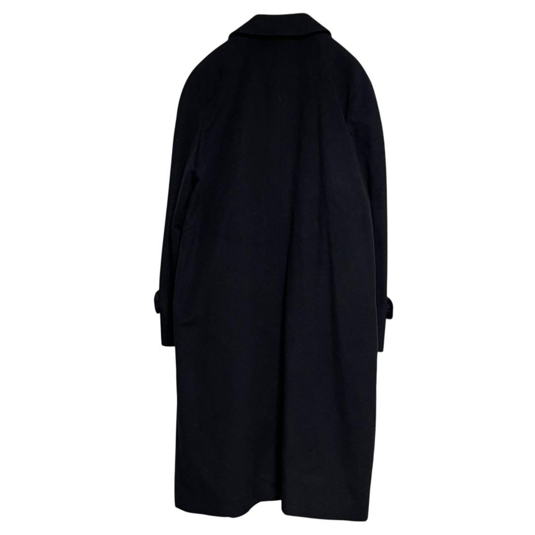 カシミヤ50%【vintage】マキシ丈比翼チェスターコート 日本製 ブラックM