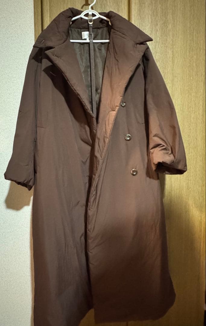 rienda ブラウン 中綿ロングコート ベルト付き