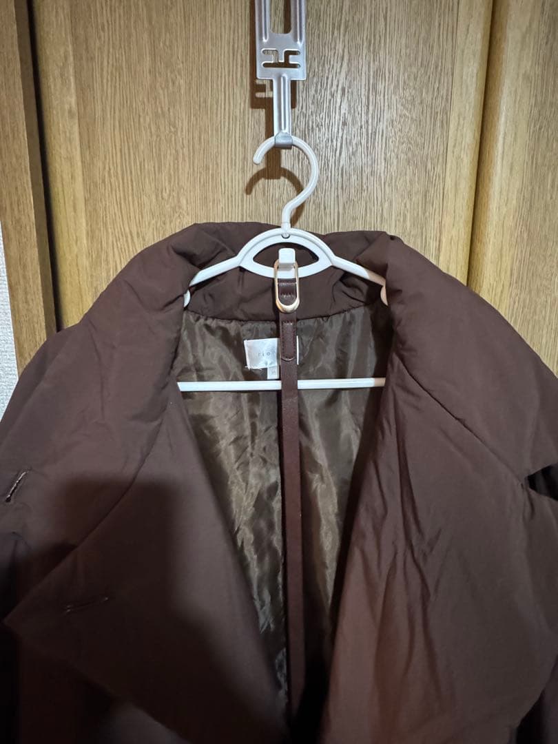 rienda ブラウン 中綿ロングコート ベルト付き