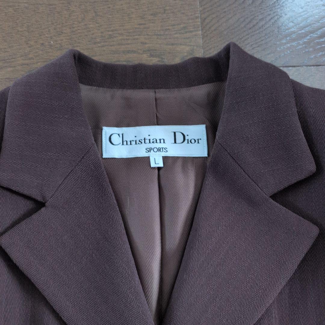 Christian.Diorブラウン テーラードジャケット エンブレム付きレトロ