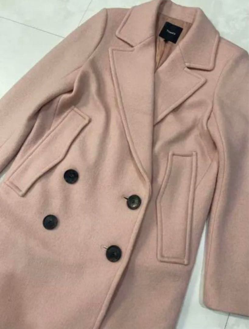 セオリー☆大人気☆綺麗色ウールトレンチコート8.5万ピンク