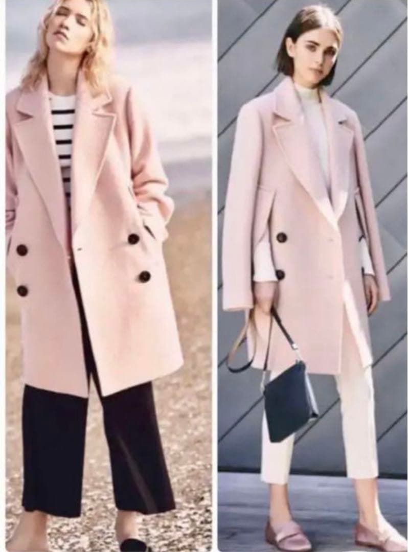 セオリー☆大人気☆綺麗色ウールトレンチコート8.5万ピンク