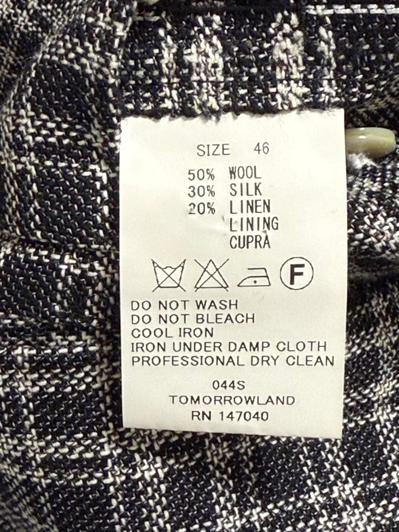 ジョー トゥモローランド テーラードジャケット サイズ46