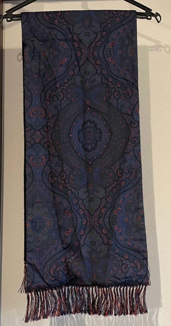 ジョン　コンフォート　ペイズリー柄マフラー　オールシルク