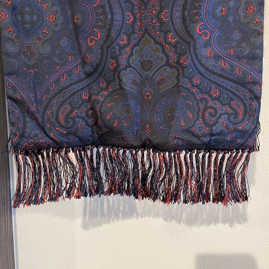 ジョン　コンフォート　ペイズリー柄マフラー　オールシルク