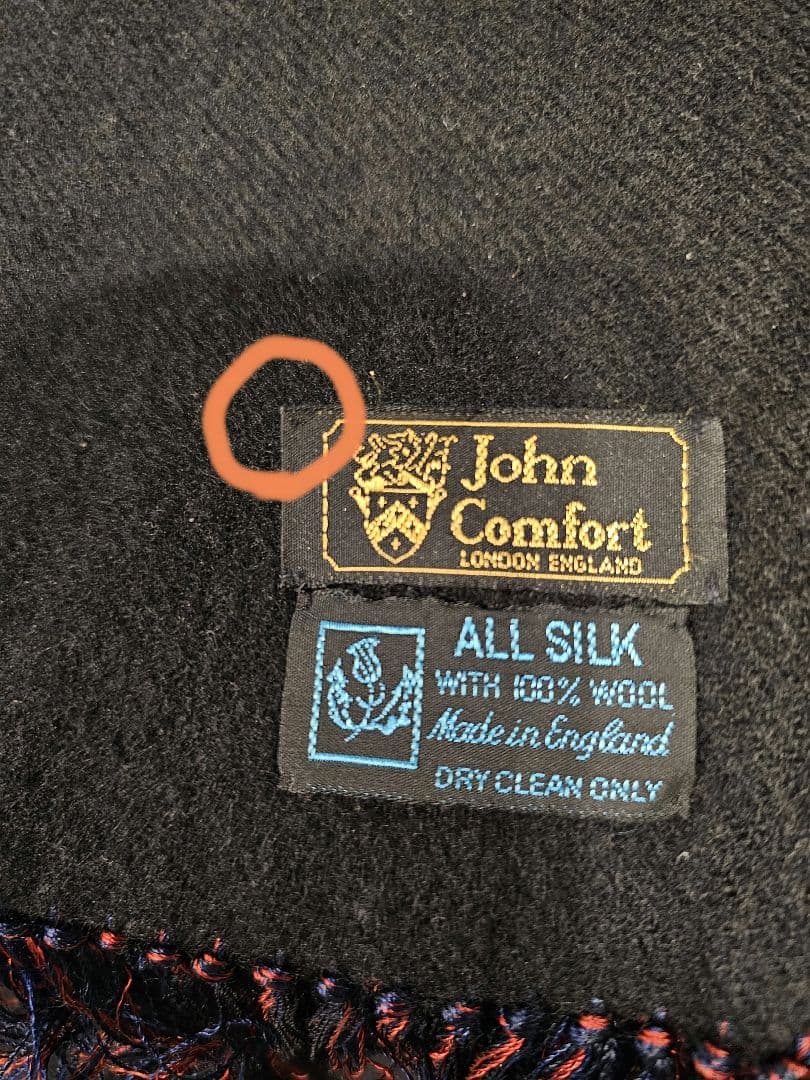 ジョン　コンフォート　ペイズリー柄マフラー　オールシルク