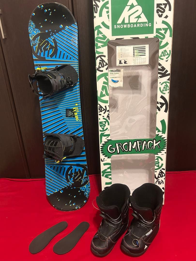 K2 キッズスノーボード3点パック GROMPACK MINITURBO110㎝
