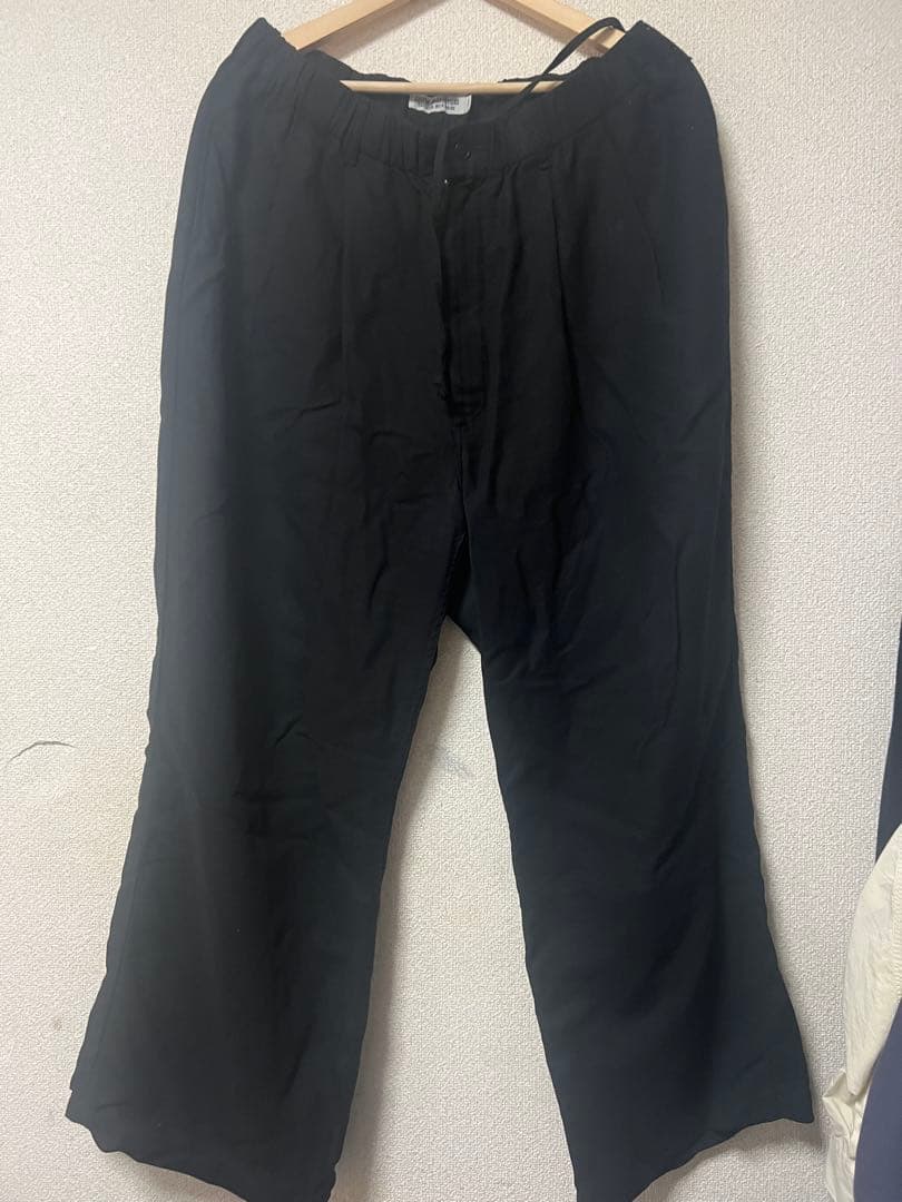 cootie productions ワイドスラックス トラウザー ブラック