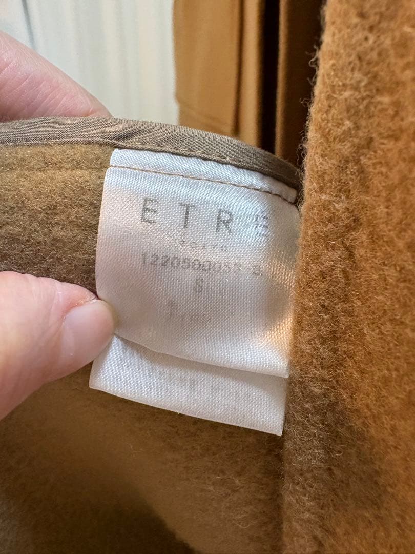 etre tokyo フードストール付きロングリバーコート