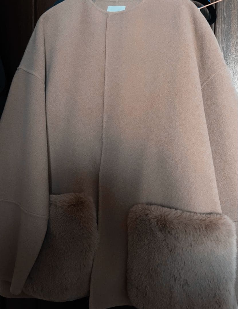 MilaOwen 2way ファーポケットリバーコート　キャメル