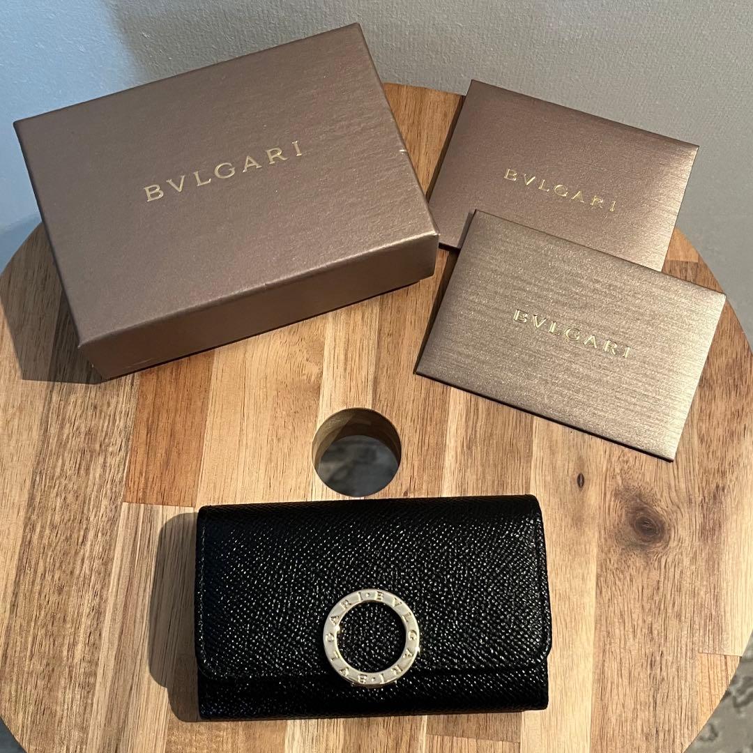 BVLGARI ブラックレザーキーケース