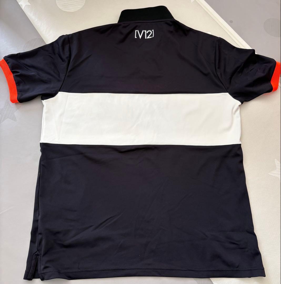 V12 ポロシャツ XL 黒/白/赤
