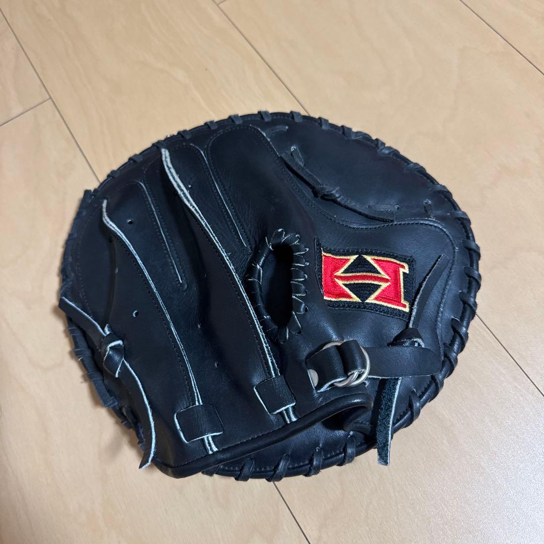 HR-Gold 野球用グローブ 黒 あて捕り用グラブ グローブ