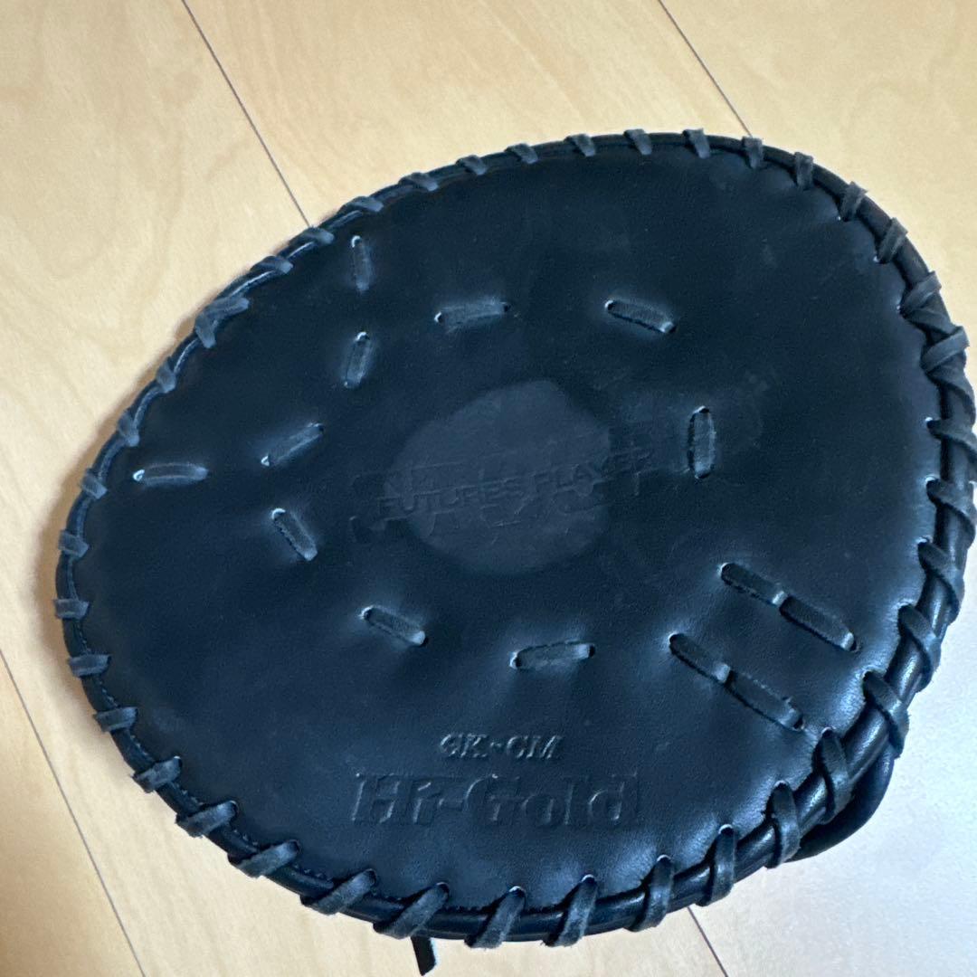 HR-Gold 野球用グローブ 黒 あて捕り用グラブ グローブ