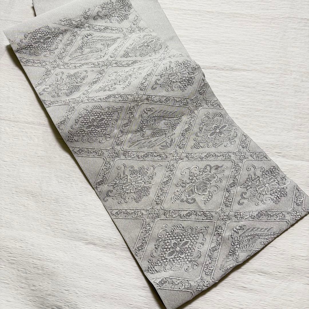 m-56 安田つづれ 謹製 爪織 本綴れ 格天井錦 名古屋帯 正絹 木箱