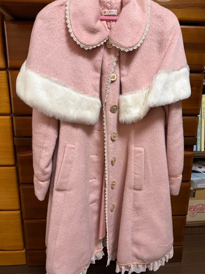 axesfemme ピンク ケープ付きコート