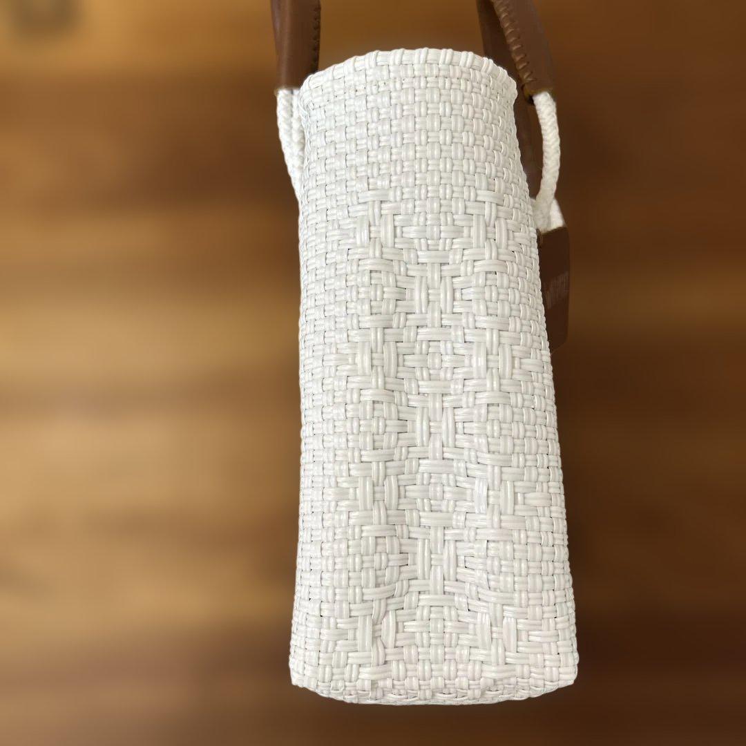 美品　Woven かごバッグ メルカドバッグ　ホワイト