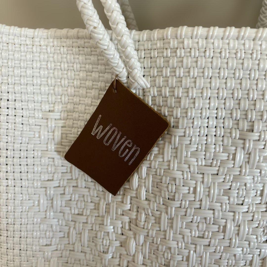 美品　Woven かごバッグ メルカドバッグ　ホワイト