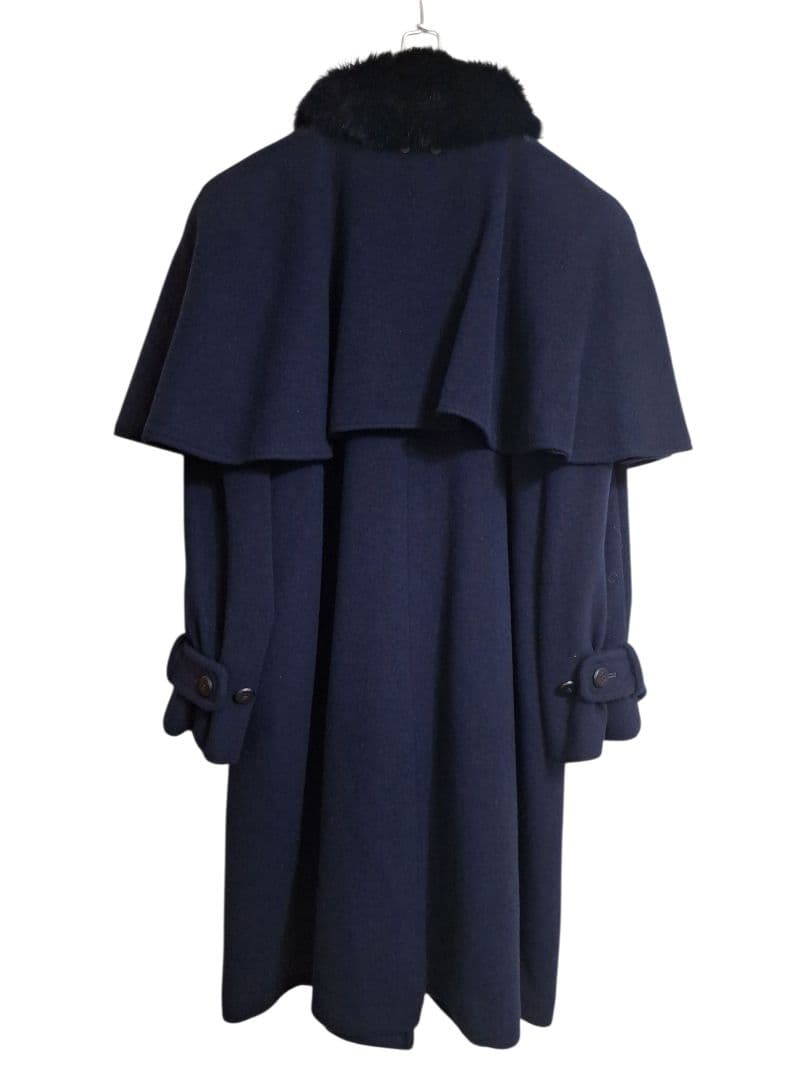 レリアン　2way　ケープコート　ロングコート　フォックスファー　カシミア混