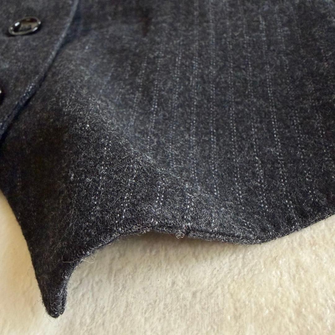 【D&G】セット　テーラードジャケット　ベスト ウール　ストライプ　グレー　42