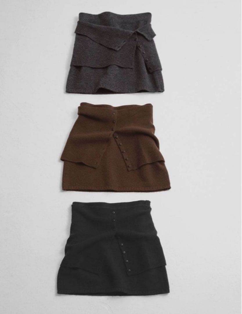 TODAYFUL Layered Knit Skirt ブラック