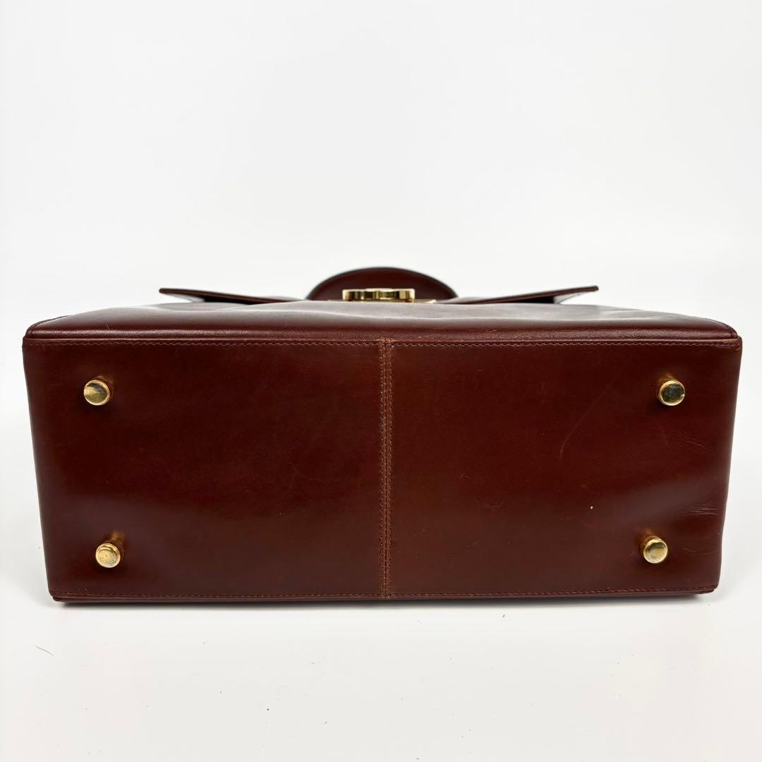 サルヴァトーレフェラガモ フォーマルバッグ 2way 本革 茶色 ガンチーニ