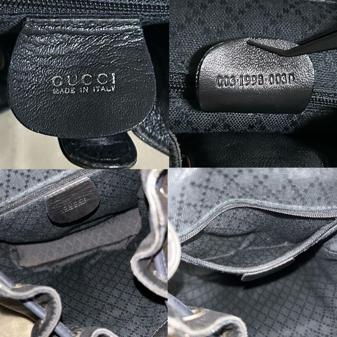 【】グッチ バンブー レザー 巾着 ミニ リュック かばん バッグ ヴィンテージ