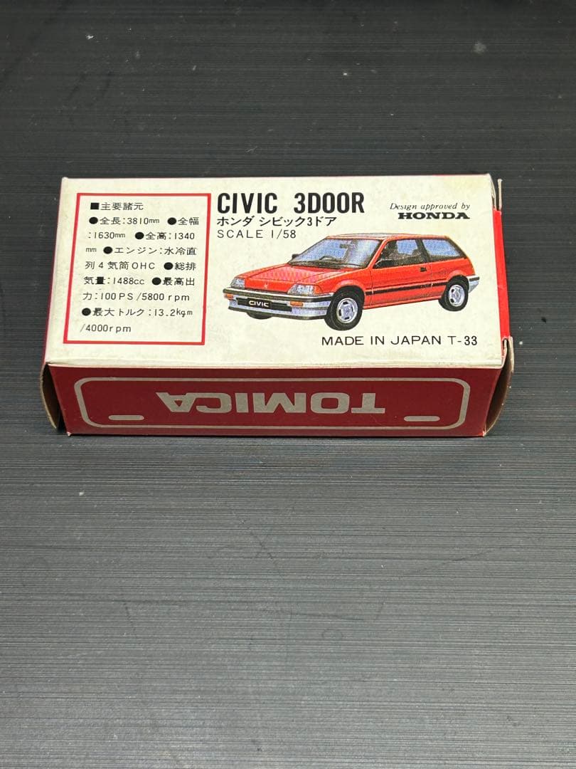 赤箱トミカ 当時物　ホンダ　シビック　3DOOR
