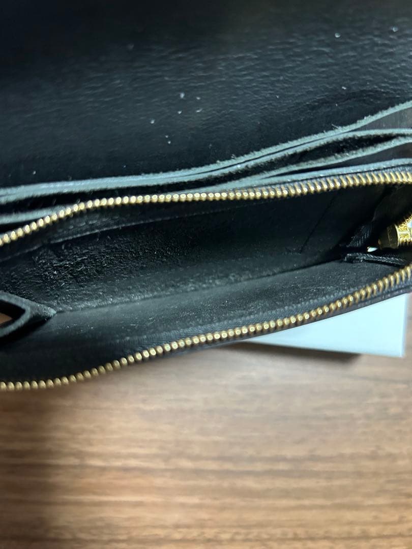 formeShort walletフォルメ黒 レザー 二つ折り財布