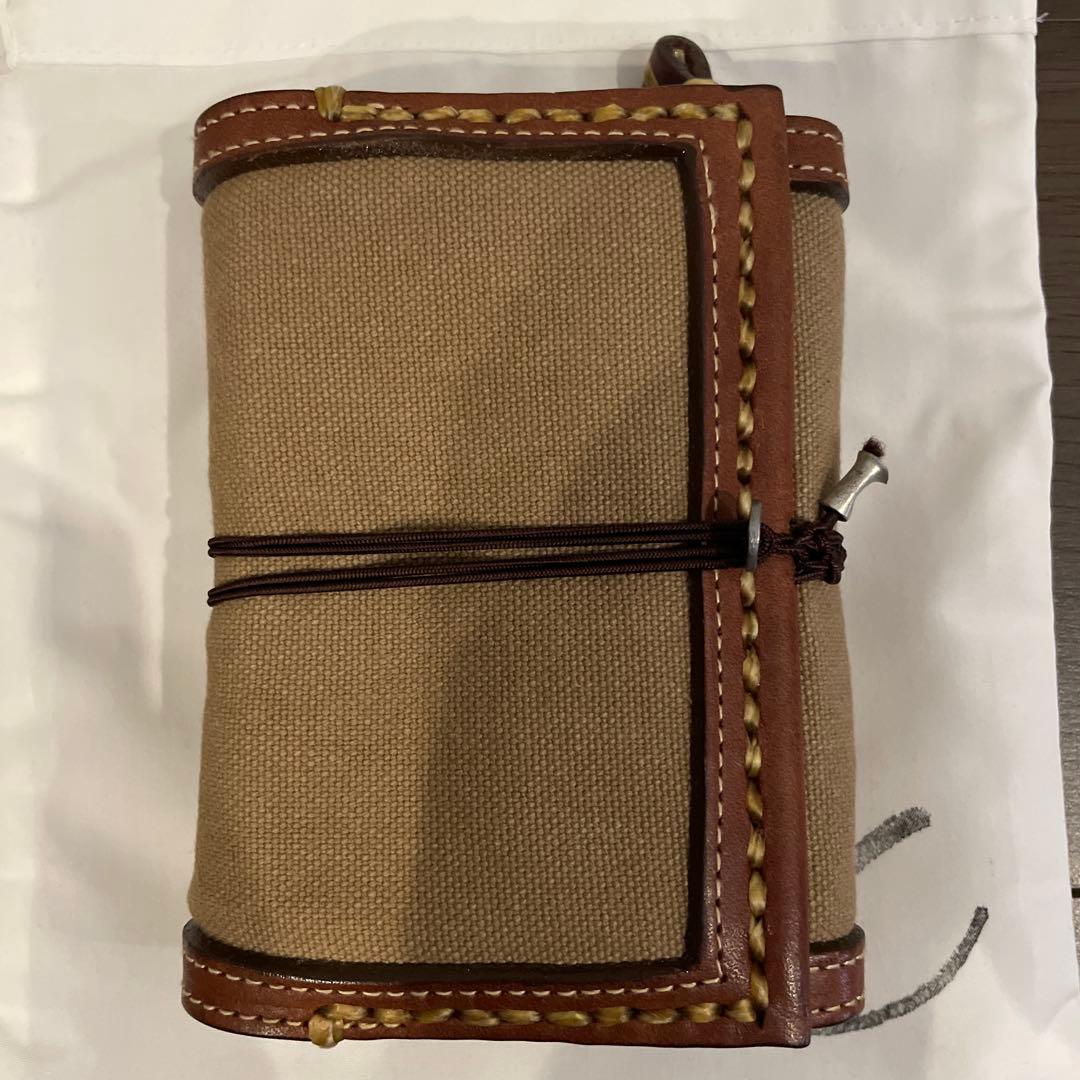 [新品•未使用] eb.a.gos エバゴス　キャンパス×レザー三折り財布