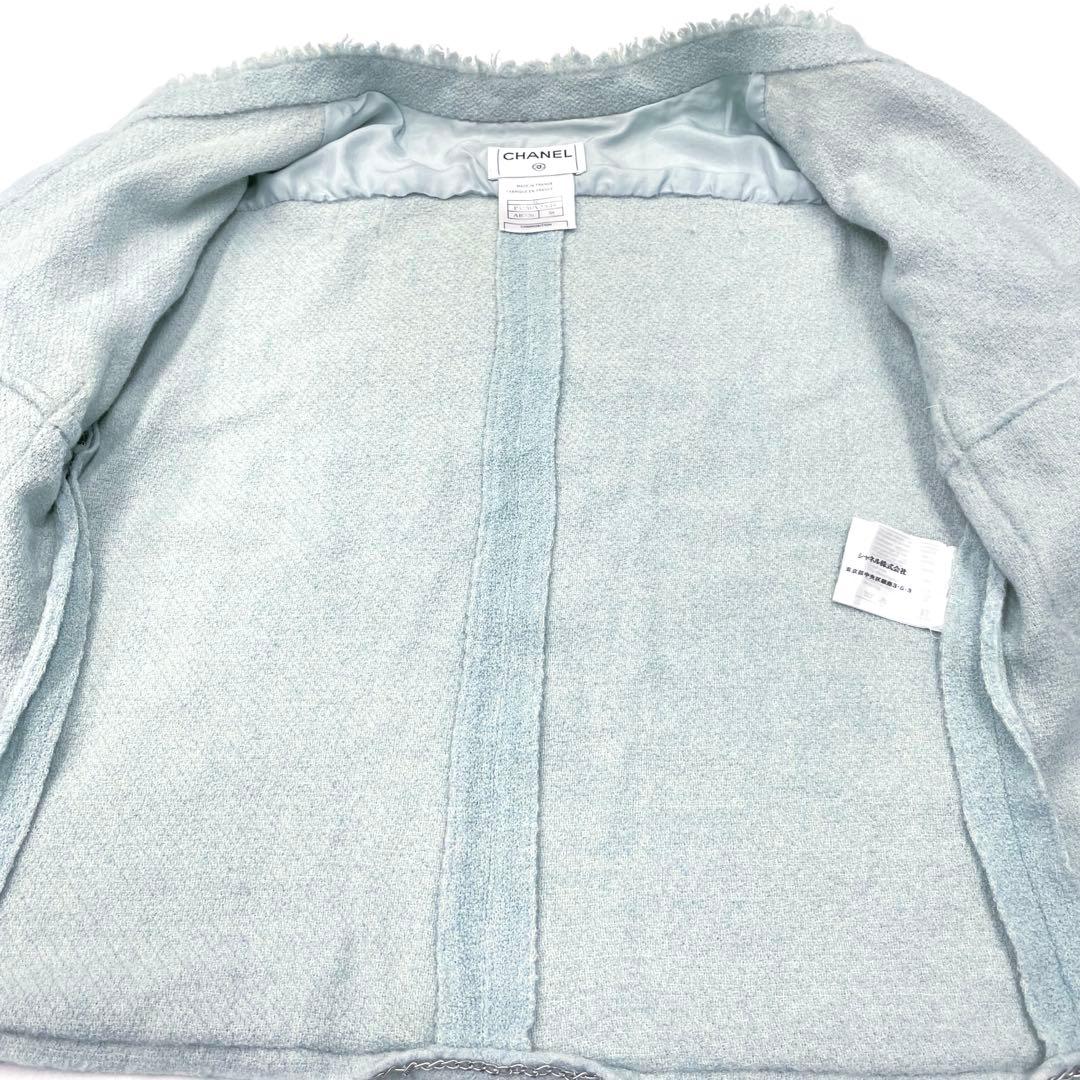 美品✨CHANEL ツイード　ジャケット　半袖　金ボタン