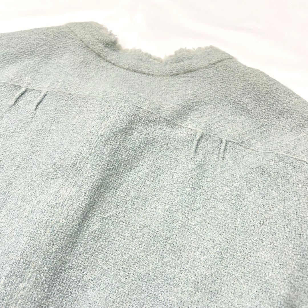 美品✨CHANEL ツイード　ジャケット　半袖　金ボタン