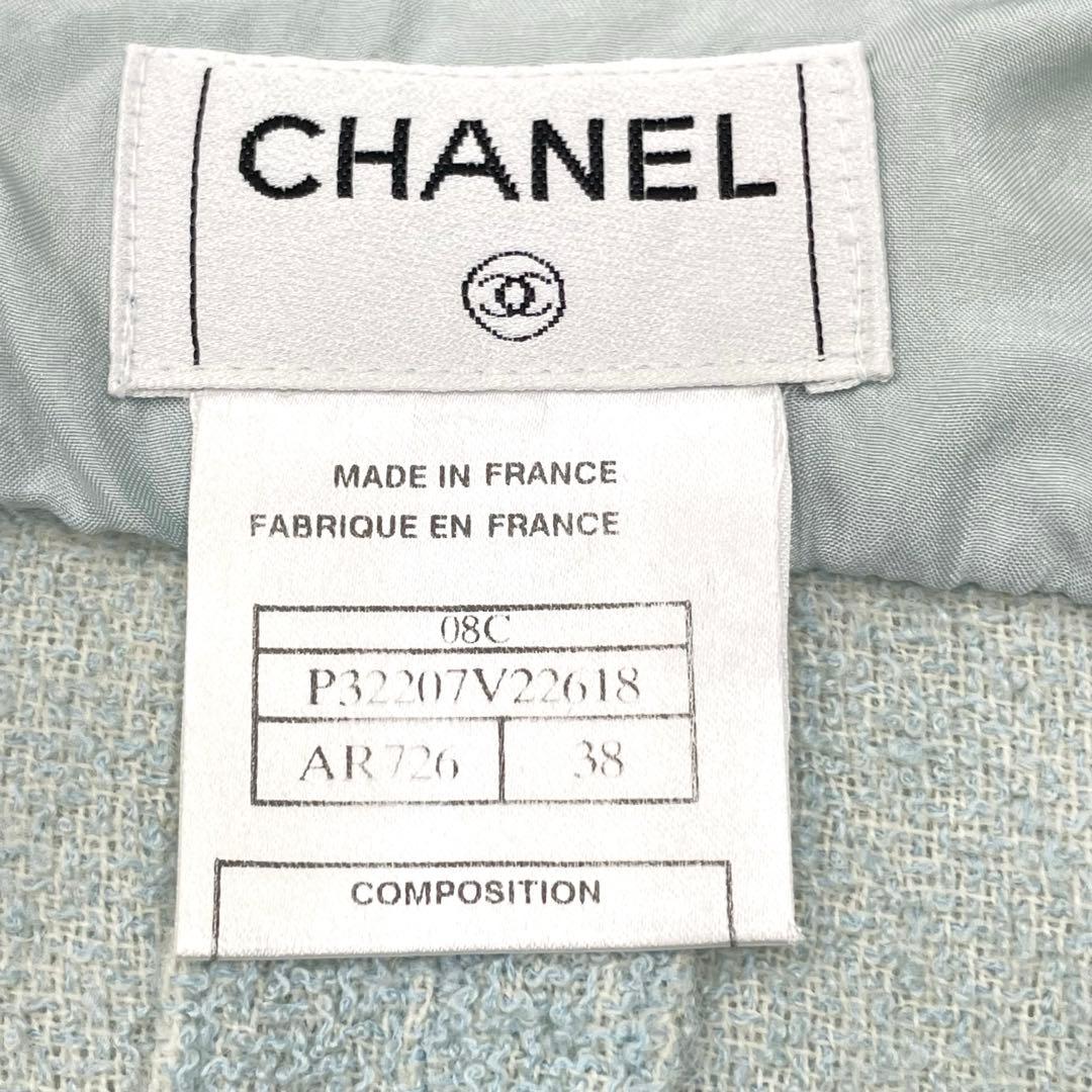 美品✨CHANEL ツイード　ジャケット　半袖　金ボタン