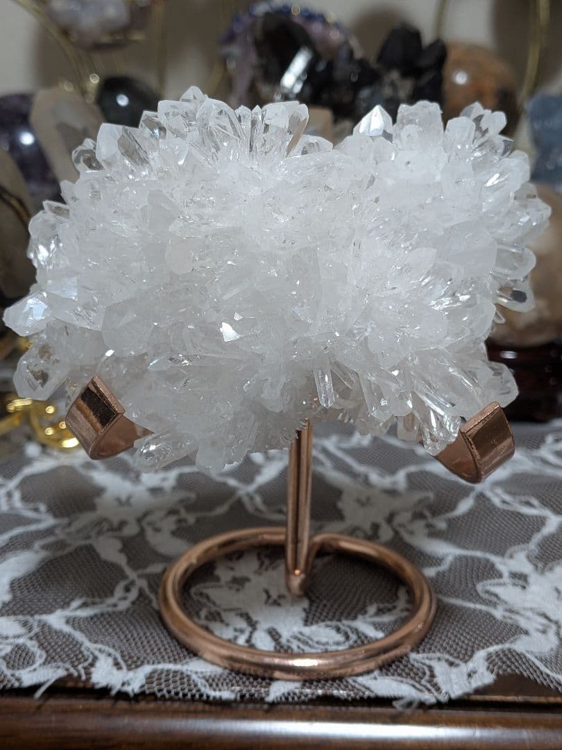 らびす！菊花水晶☆クラスター☆ヒマラヤ産☆強力浄化☆高品質☆台座つき☆2