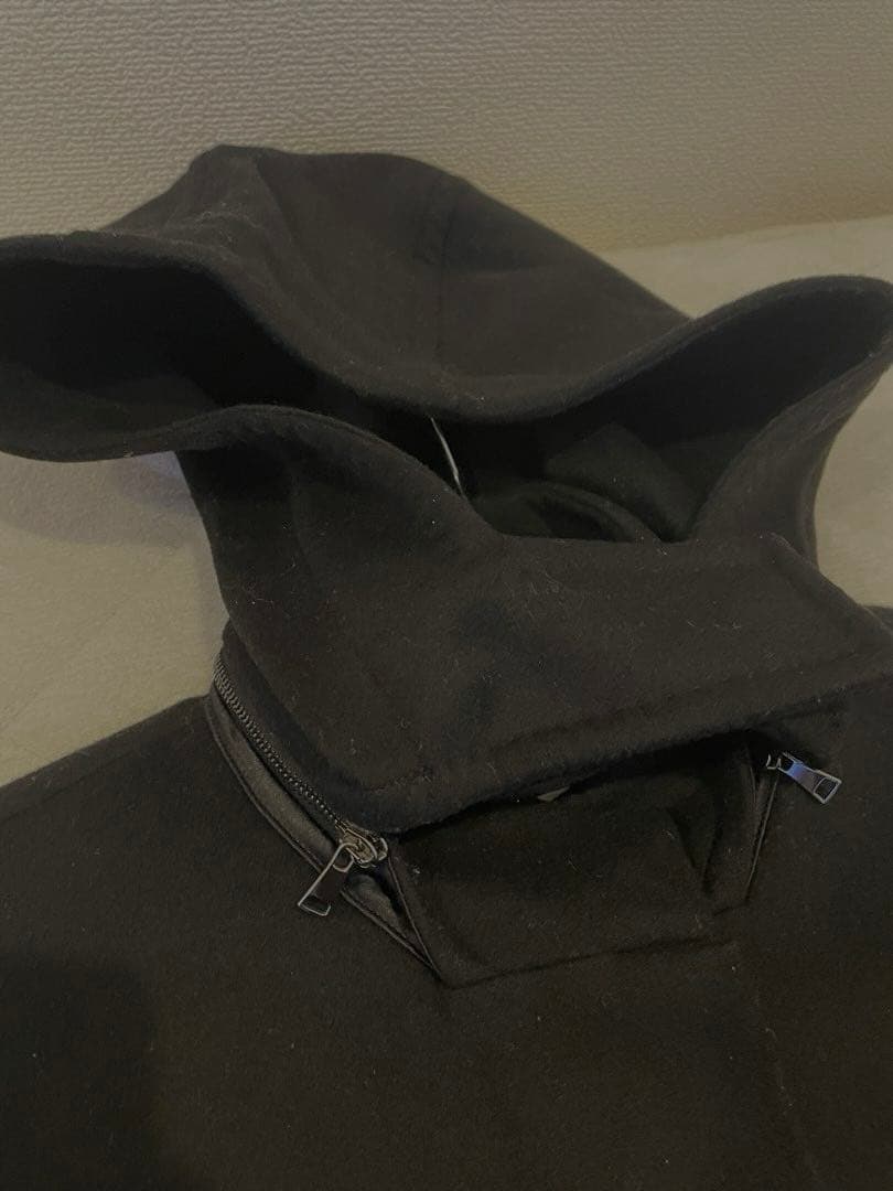 週末タイムSALE Max Mara フード付き黒ロングコート