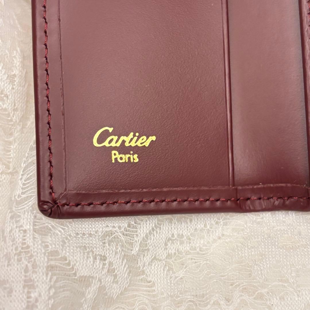 未使用級 カルティエ マストライン キーケース ボルドー 本革ゴールド金具高級感
